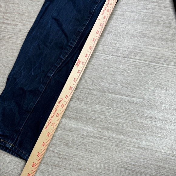 American Eagle Relaxed Taper Selvedge Jeans Womens 28x28 Dark Wash Mid Rise - Picture 7 of 13
